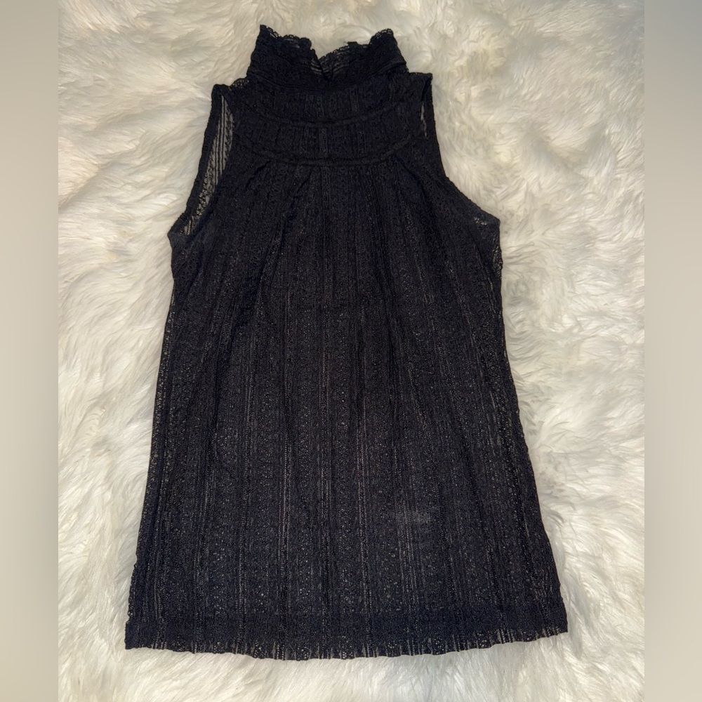 The Limited Charcoal Lace Top